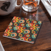 Kate McEnroe New York Retro Orbs 70s Soapstone Coaster, Mid Century Modern BarwareCoasters7021