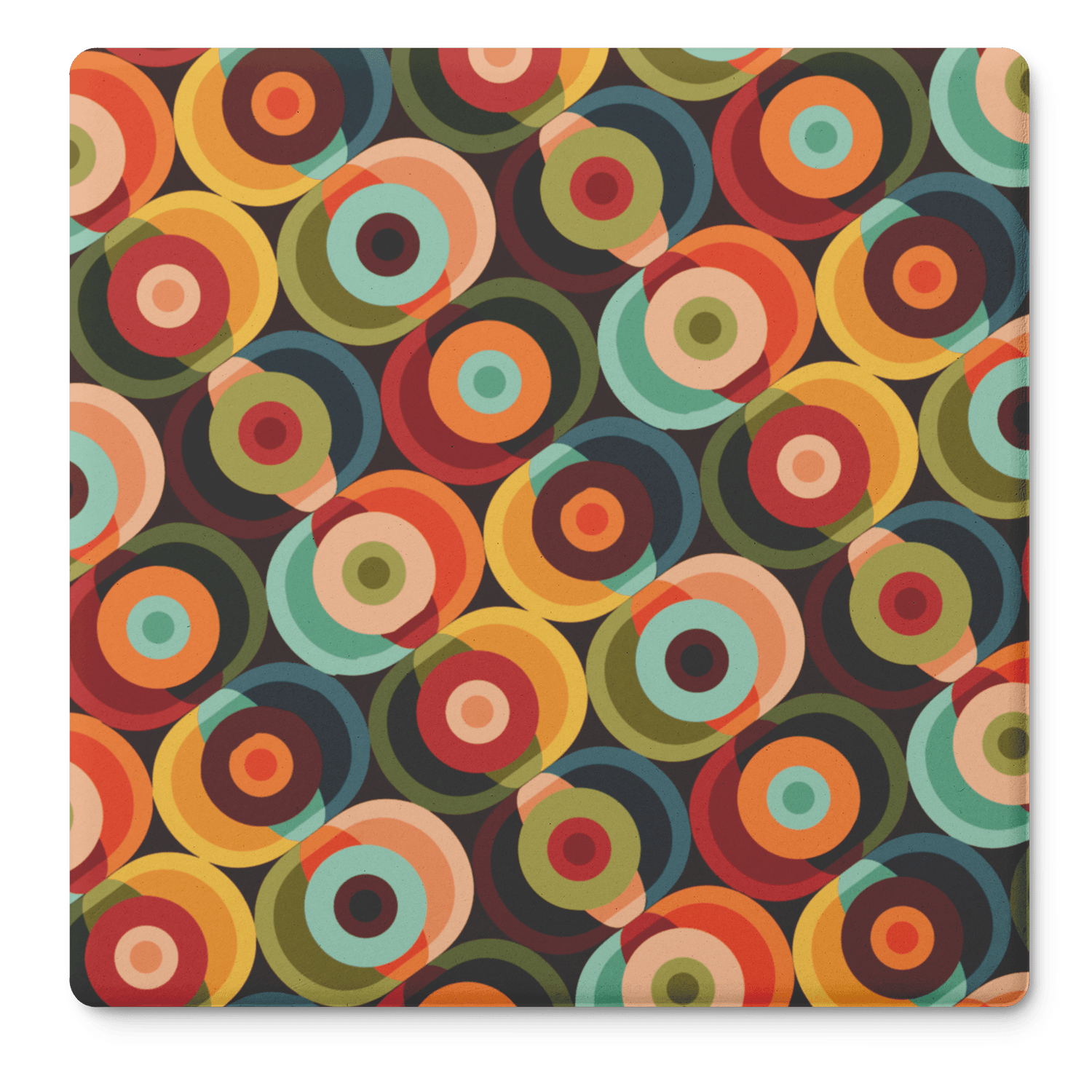 Kate McEnroe New York Retro Orbs 70s Soapstone Coaster, Mid Century Modern BarwareCoasters7021