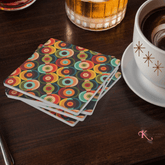 Kate McEnroe New York Retro Orbs 70s Soapstone Coaster, Mid Century Modern BarwareCoasters7021