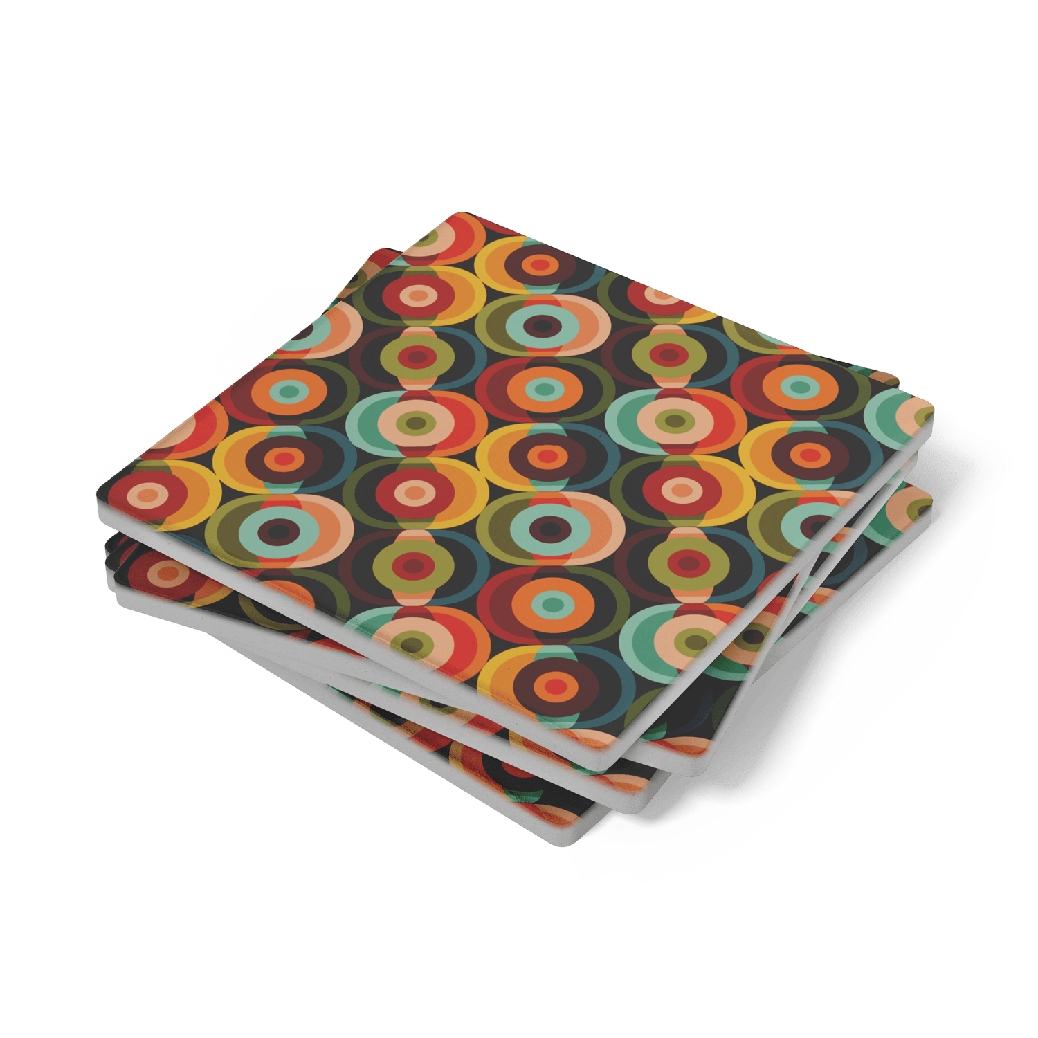 Kate McEnroe New York Retro Orbs 70s Soapstone Coaster, Mid Century Modern BarwareCoasters7021