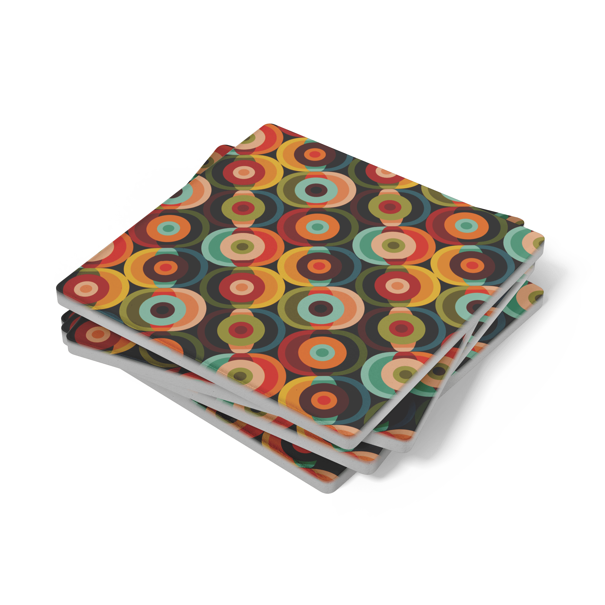 Kate McEnroe New York Retro Orbs 70s Soapstone Coaster, Mid Century Modern BarwareCoasters7021
