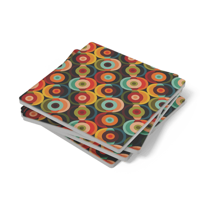 Kate McEnroe New York Retro Orbs 70s Soapstone Coaster, Mid Century Modern BarwareCoasters7021
