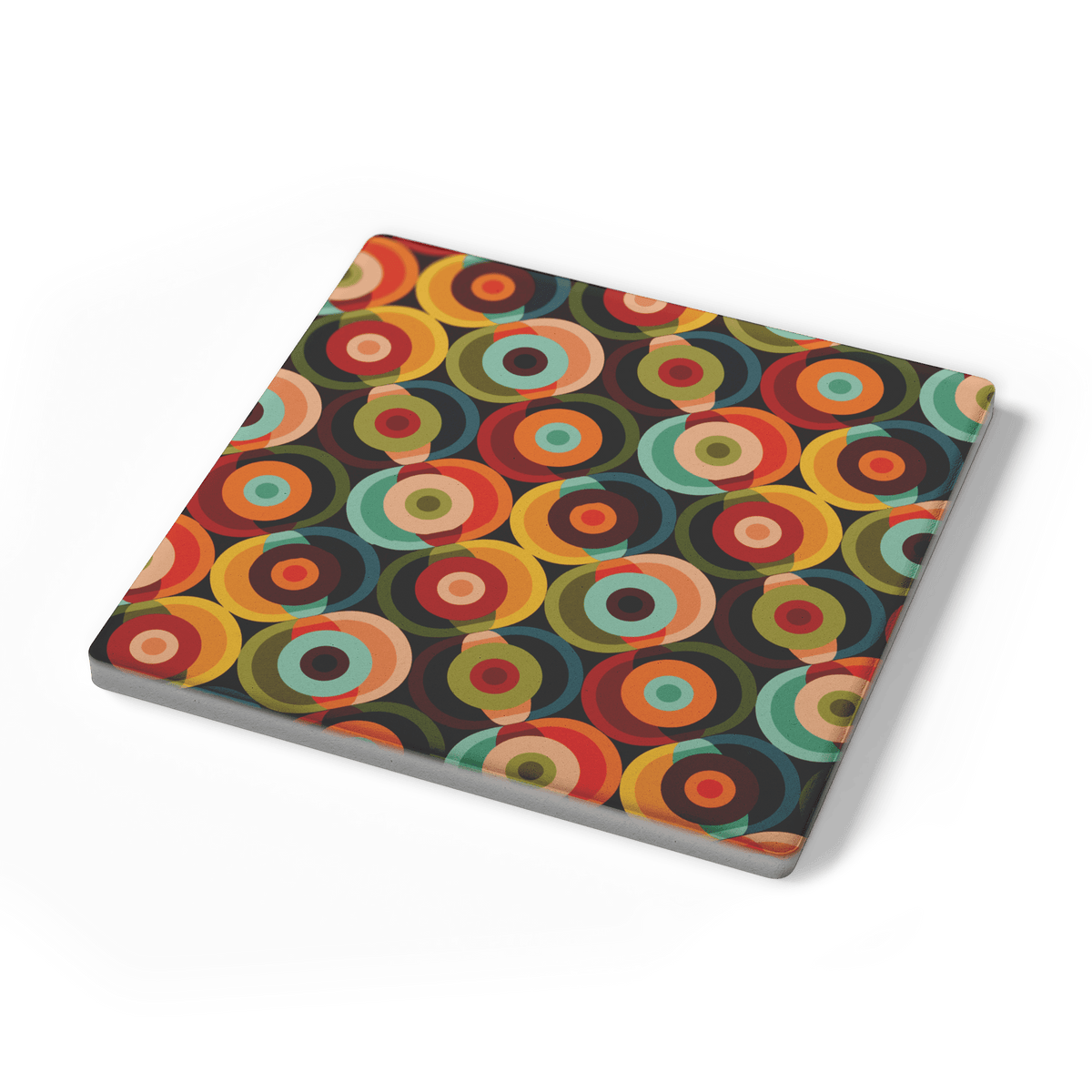 Kate McEnroe New York Retro Orbs 70s Soapstone Coaster, Mid Century Modern BarwareCoasters7021