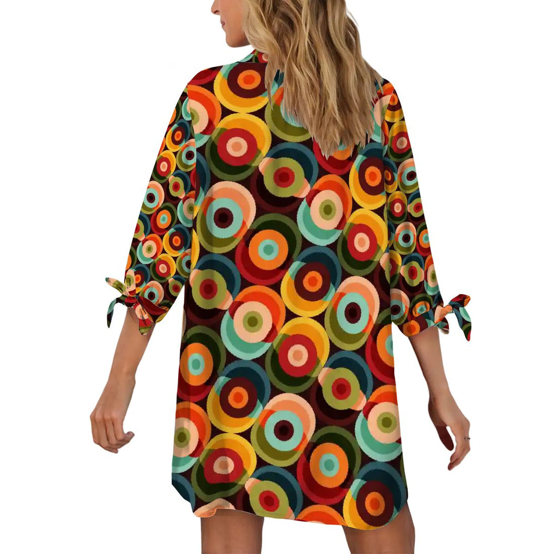 Kate McEnroe New York Retro Orbs Cover Up Shirt Dress, Mid Century Mod Tunic, 1960s Groovy Lounge BeachwearSwimsuits Cover Upsxxq7NLL2zU