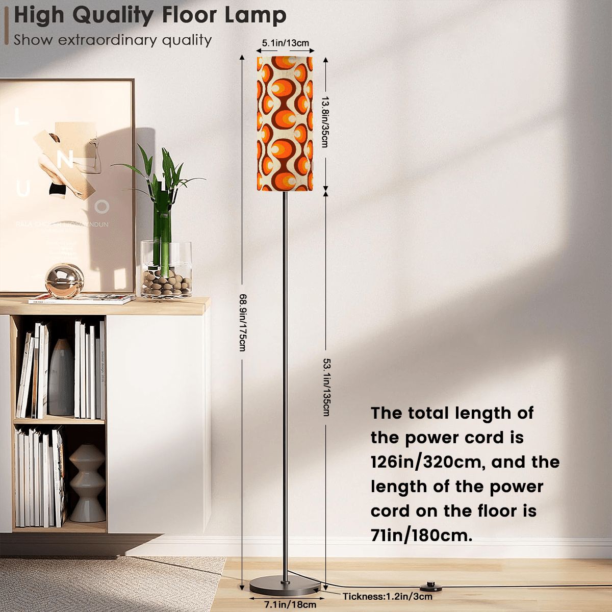Kate McEnroe New York Retro Orbs Mid Century Modern Floor Lamp, Vintage 60s Geometric Accent Light, MCM Abstract Design, Atomic Age LightingSlim Floor LampsBOUHSmbRgr