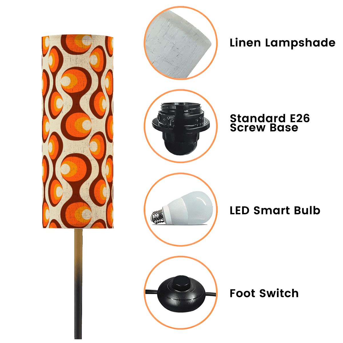 Kate McEnroe New York Retro Orbs Mid Century Modern Floor Lamp, Vintage 60s Geometric Accent Light, MCM Abstract Design, Atomic Age LightingSlim Floor LampsBOUHSmbRgr