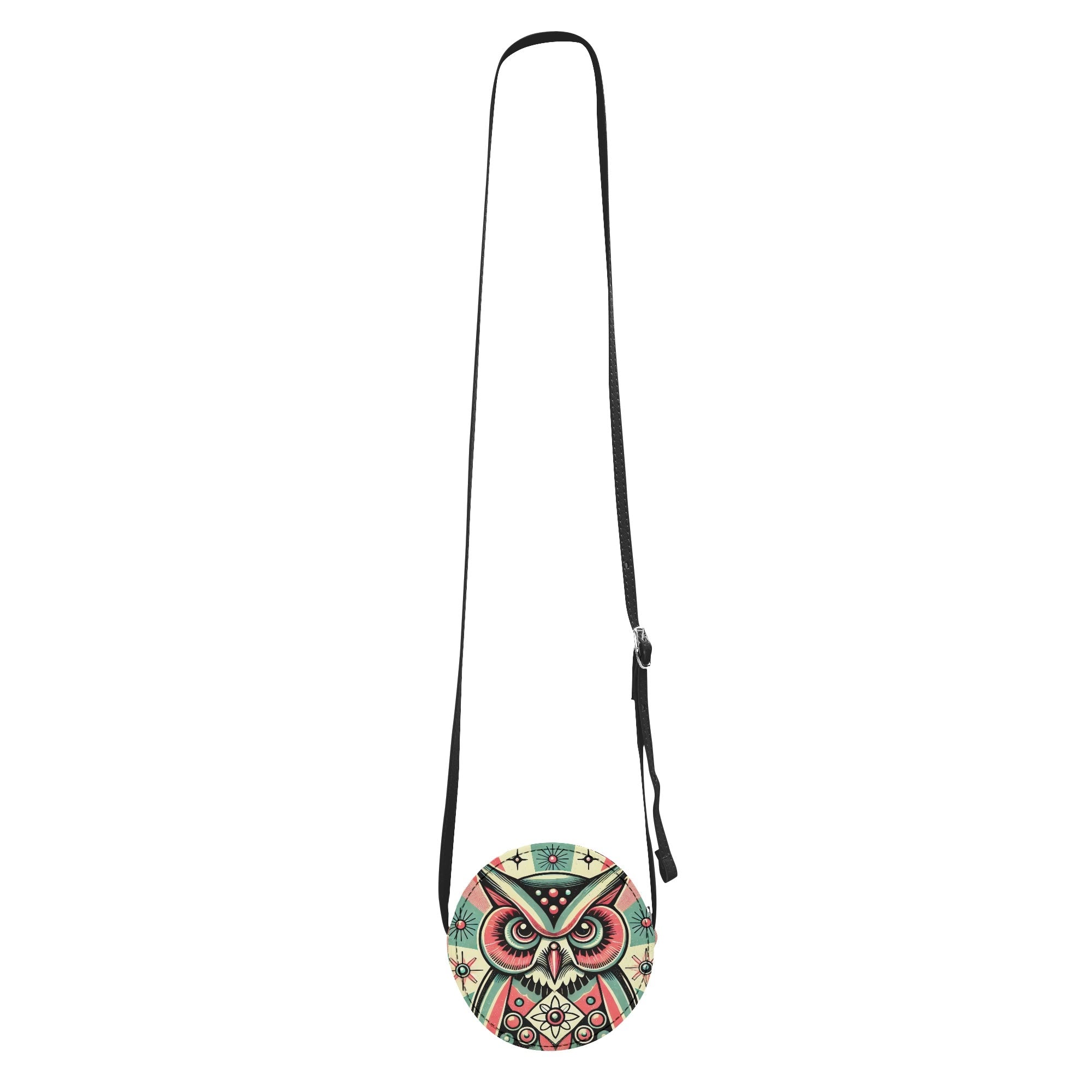 Kate McEnroe New York Retro Owl Round Mini Bag, Mid Century Modern Mod Groovy 60s Shoulder PurseHandbagsY57XV5EW - 1