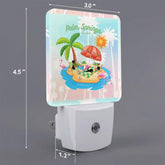 Kate McEnroe New York Retro Palm Springs Atomic Cat Night Light Set, Mid Century Modern Flamingo Island DecorNight LightsFDQMmwar9t