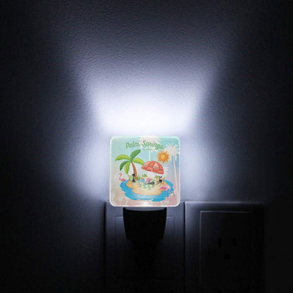 Kate McEnroe New York Retro Palm Springs Atomic Cat Night Light Set, Mid Century Modern Flamingo Island DecorNight LightsFDQMmwar9t