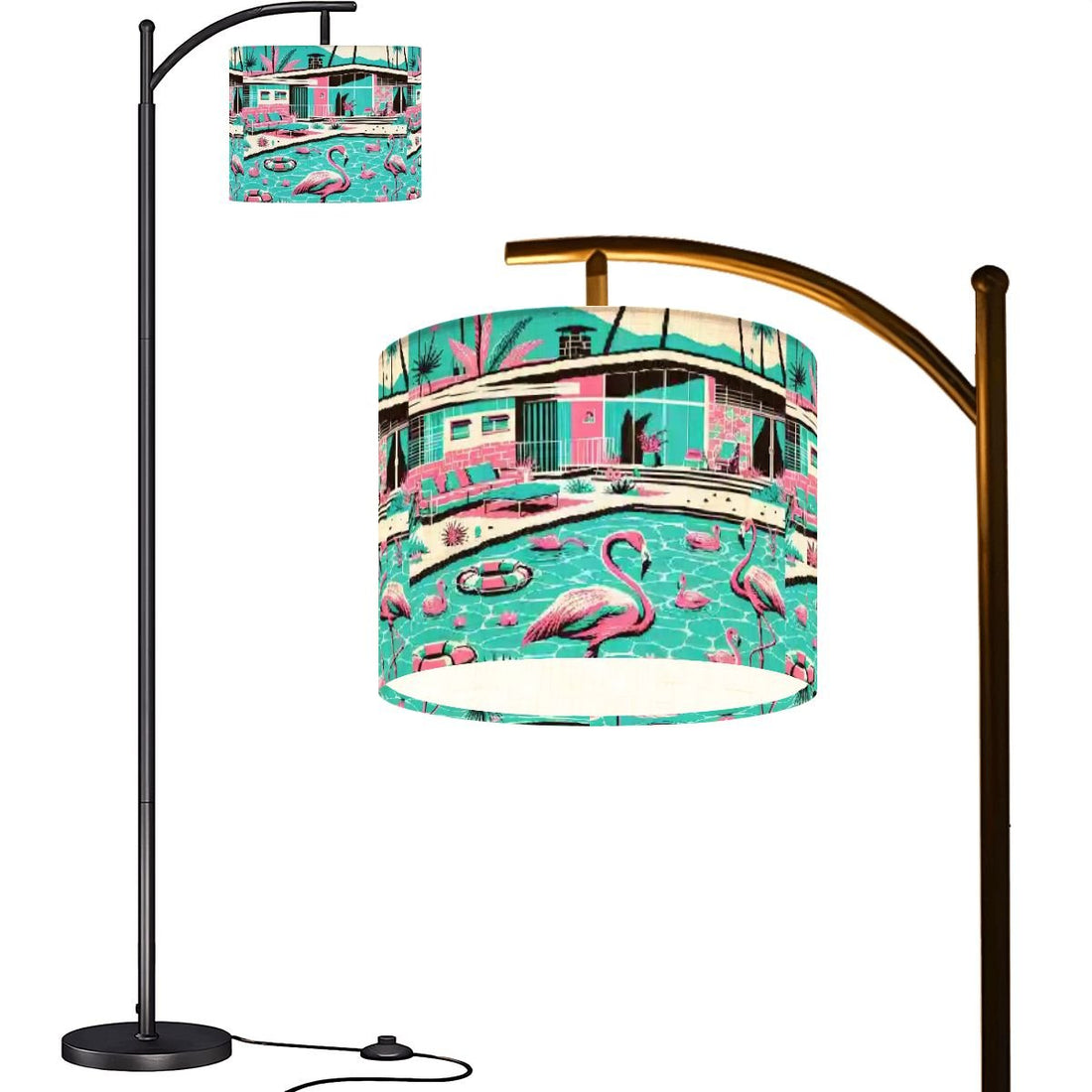Kate McEnroe New York Retro Palm Springs Flamingo Mid Century Modern Turquoise Arc Floor LampArc Floor LampspRJGYPE6hc