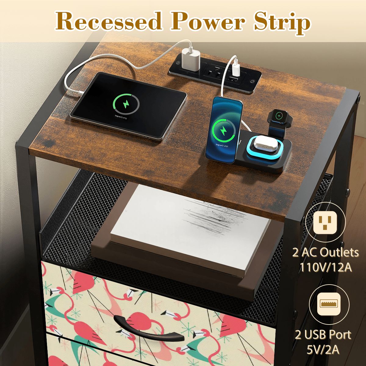 Kate McEnroe New York Retro Palm Springs Flamingo NightstandNightStandsNCDoWgqfhX