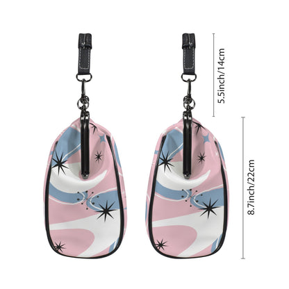 Kate McEnroe New York Retro Pink Atomic Boomerang Starburst Kiss Lock PurseCrossbody BagsD3268877