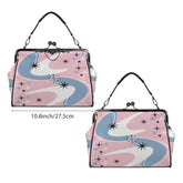 Kate McEnroe New York Retro Pink Atomic Boomerang Starburst Kiss Lock PurseCrossbody BagsD3268877