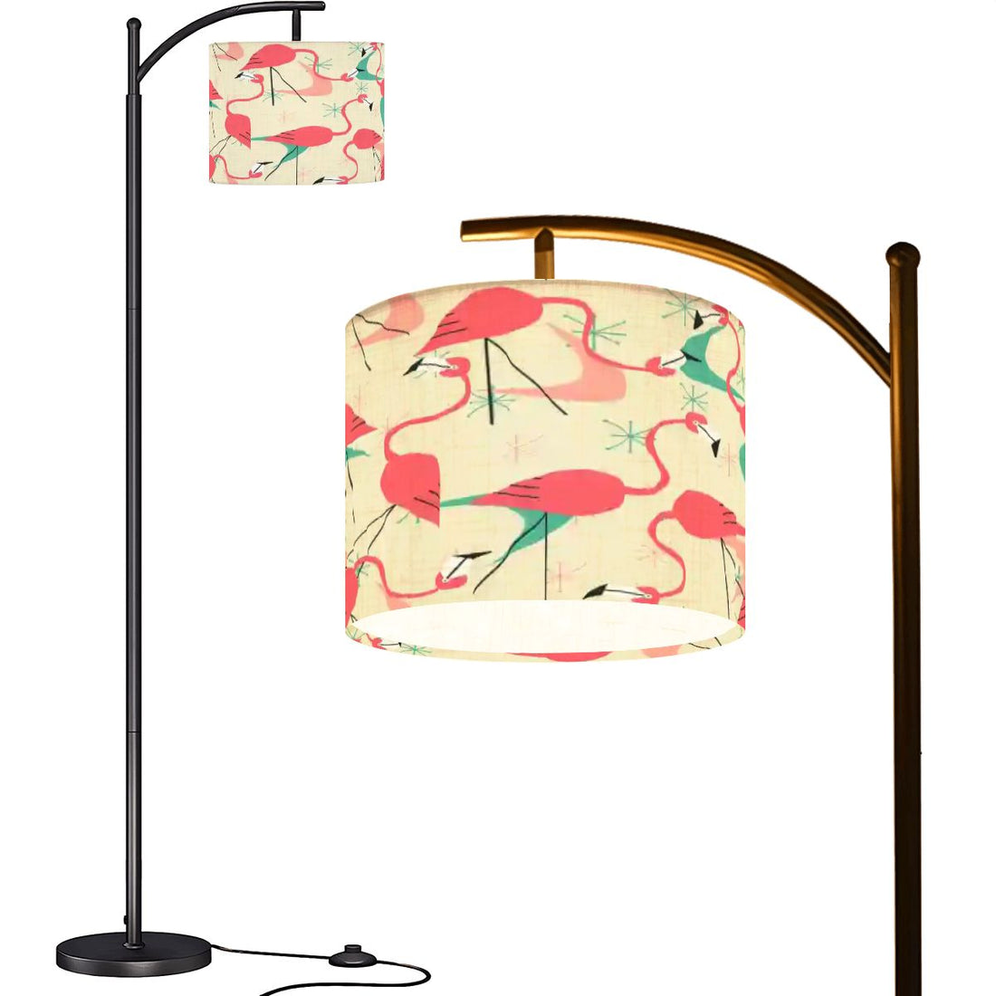 Kate McEnroe New York Retro Pink Flamingo Atomic Starburst Mid Century Modern Arc Floor LampArc Floor LampssE6X11rlXY