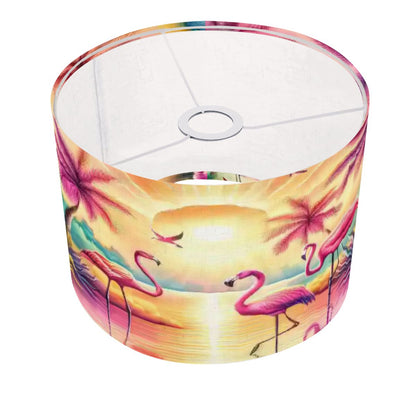 Kate McEnroe New York Retro Pink Flamingo Tropical Sunset Palm Beach Drum Lamp ShadeLamp Shadesuba7QA6E9Q
