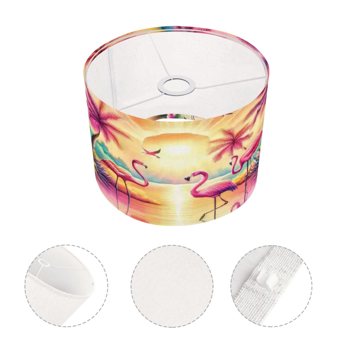 Kate McEnroe New York Retro Pink Flamingo Tropical Sunset Palm Beach Drum Lamp ShadeLamp Shadesuba7QA6E9Q