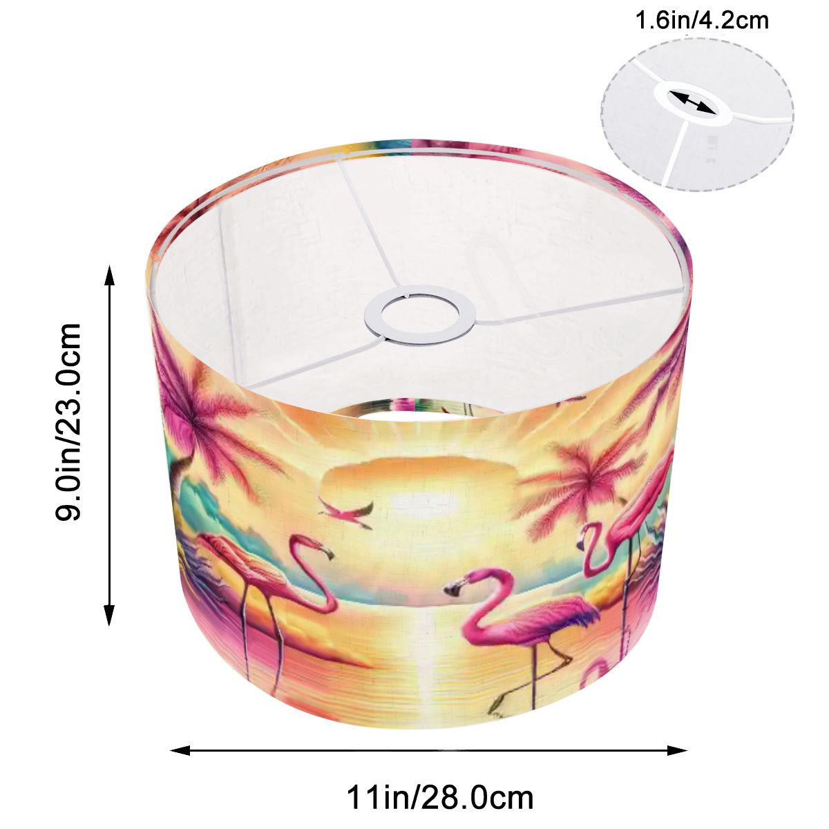 Kate McEnroe New York Retro Pink Flamingo Tropical Sunset Palm Beach Drum Lamp ShadeLamp Shadesuba7QA6E9Q