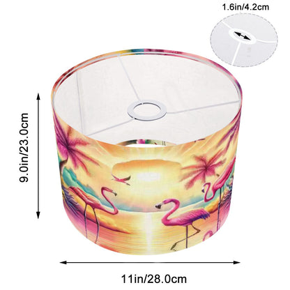 Kate McEnroe New York Retro Pink Flamingo Tropical Sunset Palm Beach Drum Lamp ShadeLamp Shadesuba7QA6E9Q
