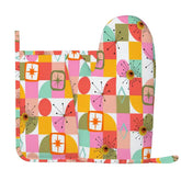 Kate McEnroe New York Retro Pink Yellow Atomic Starburst Geometric Oven Mitts and Pot Holders SetsOven Mitts & Pot Holder SetJ15et6hBpL