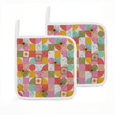Kate McEnroe New York Retro Pink Yellow Groovy Atomic Starburst Quilted Pot Holder Setpot holdertfrmFzTGIp