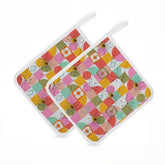 Kate McEnroe New York Retro Pink Yellow Groovy Atomic Starburst Quilted Pot Holder Setpot holdertfrmFzTGIp