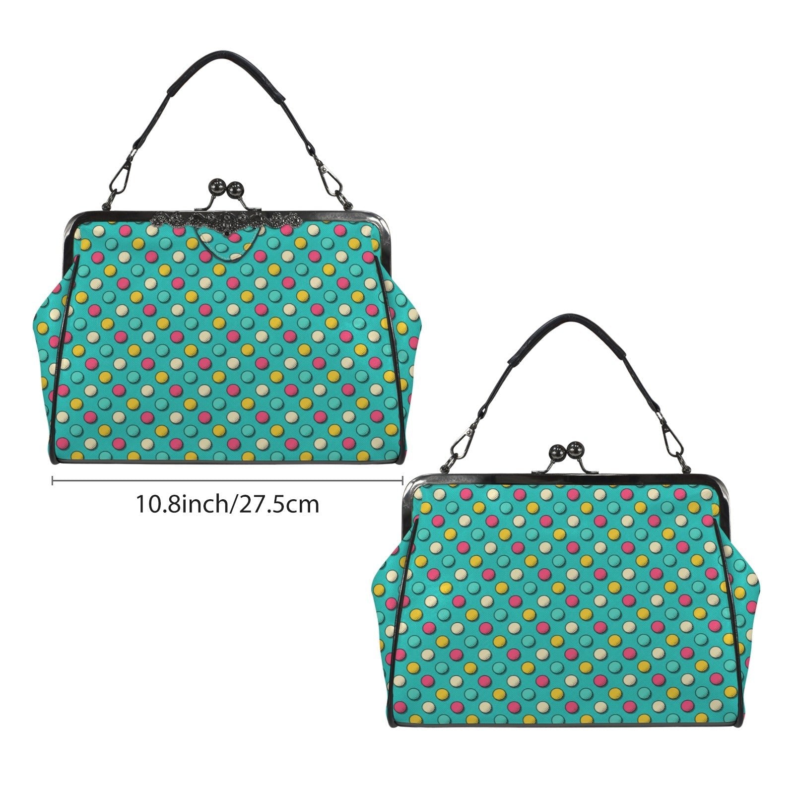 Kate McEnroe New York Retro Polka Dot Kisslock Purse, Vintage Frame Crossbody BagCrossbody BagsD3340010