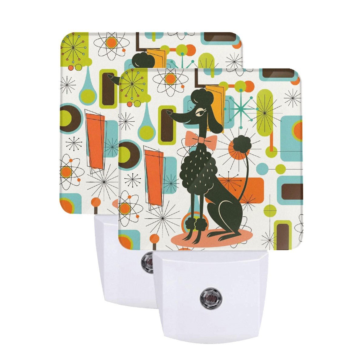 Kate McEnroe New York Retro Poodle Atomic Starburst Night Light Set, Mid Century Modern 50s Kitsch Home AccentNight Lights8X78Xb60Ez