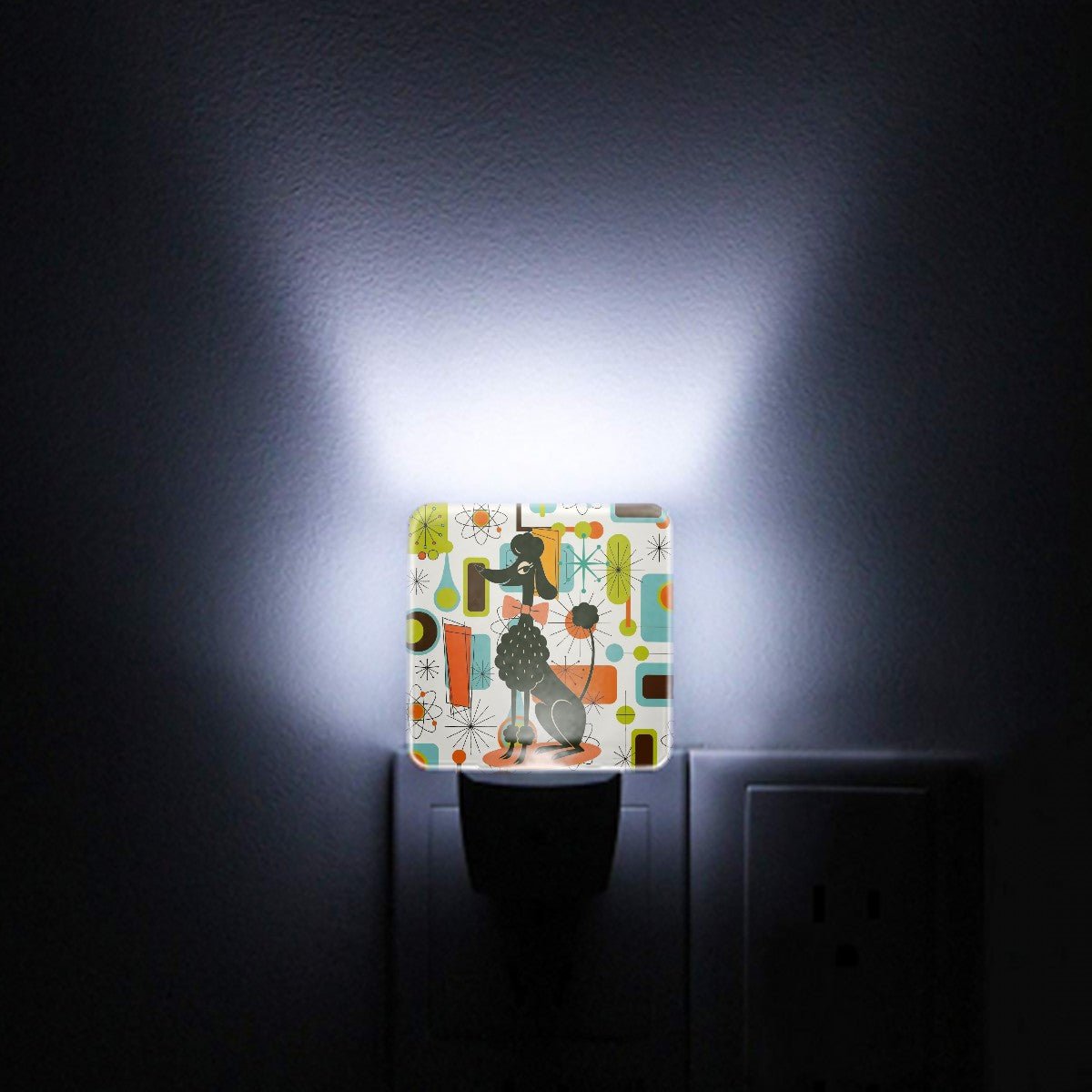 Kate McEnroe New York Retro Poodle Atomic Starburst Night Light Set, Mid Century Modern 50s Kitsch Home AccentNight Lights8X78Xb60Ez