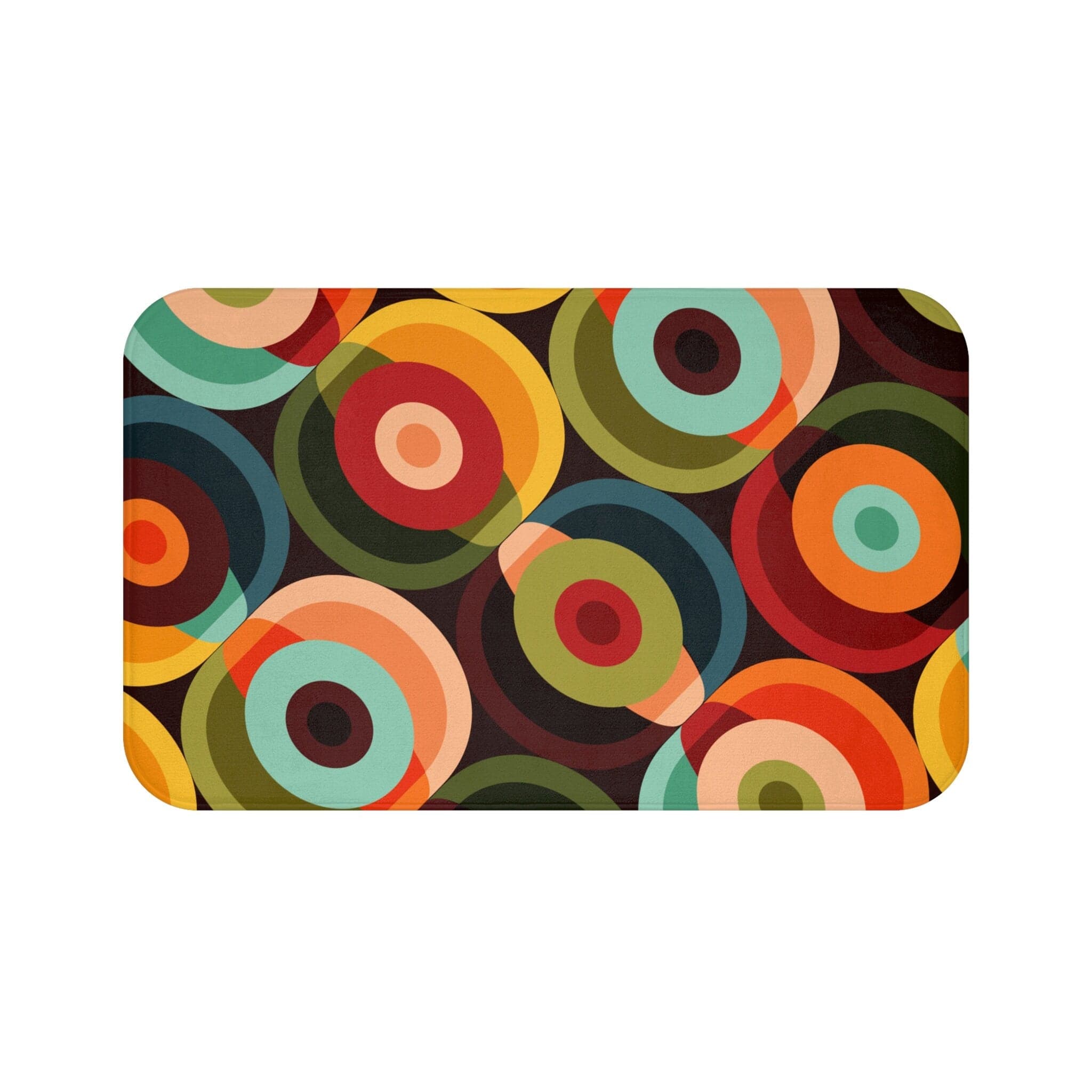 Kate McEnroe New York Retro Psychedelic Geometric Circle Orb Abstract Bathroom Rug, 70s Mid Century Modern Bath Mat - 13369123Bath Mats18472568601990412106