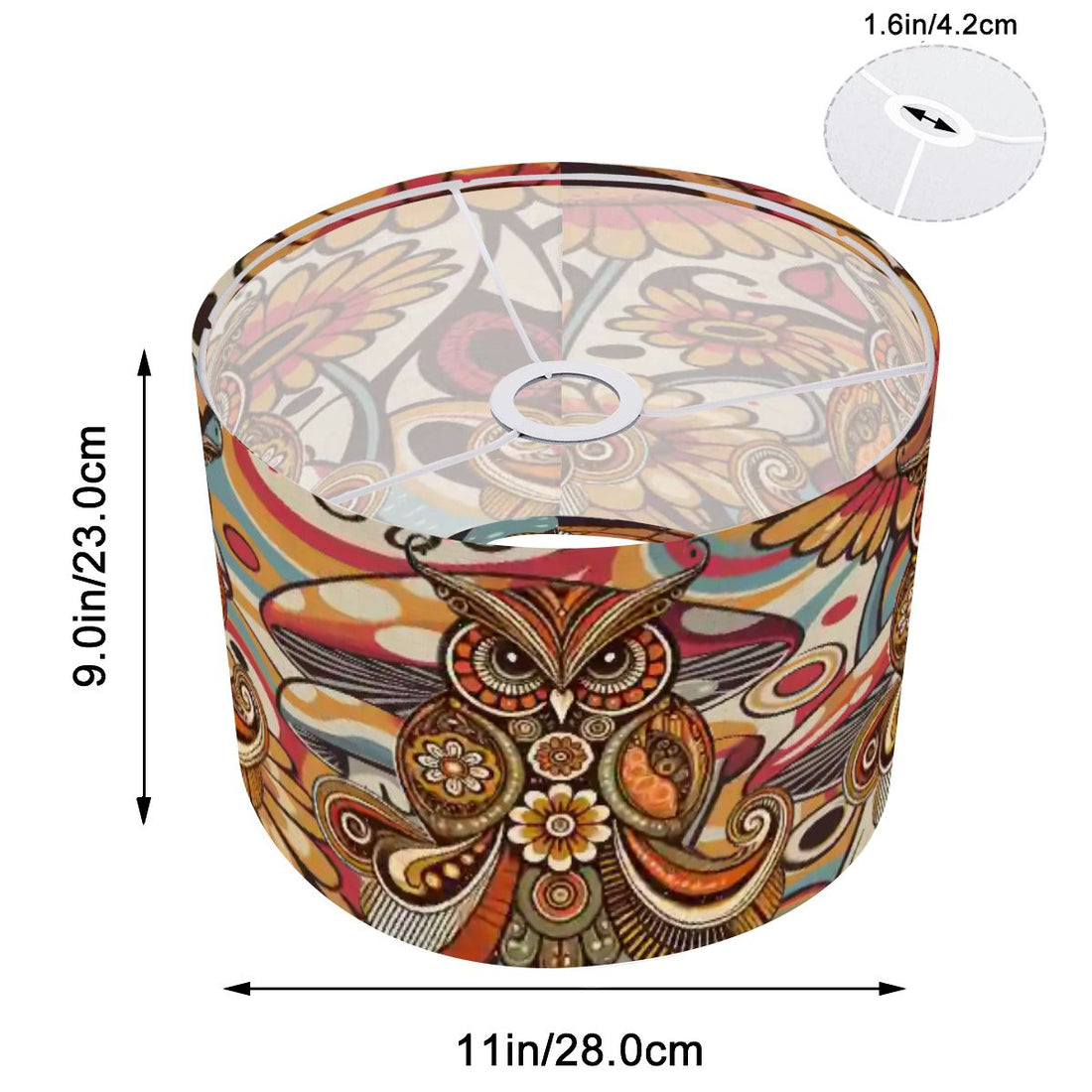 Kate McEnroe New York Retro Psychedelic Owl 70s Lampshade, Boho Mushroom DecorLamp ShadesyEWGiL7qVr