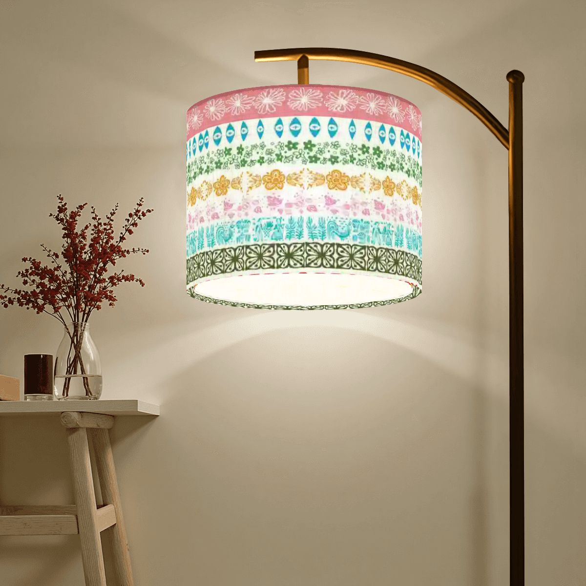 Kate McEnroe New York Retro Pyrex Medley Mid Century Modern Arc Floor Lamp, Vintage Kitchenware Collector LightingFloor LampsmpYlox0zsr