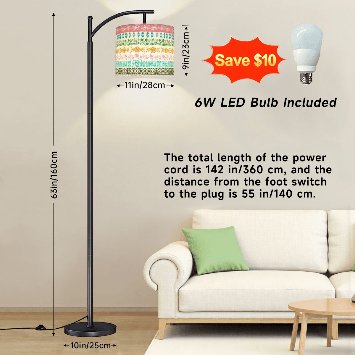 Kate McEnroe New York Retro Pyrex Medley Mid Century Modern Arc Floor Lamp, Vintage Kitchenware Collector LightingFloor LampsmpYlox0zsr