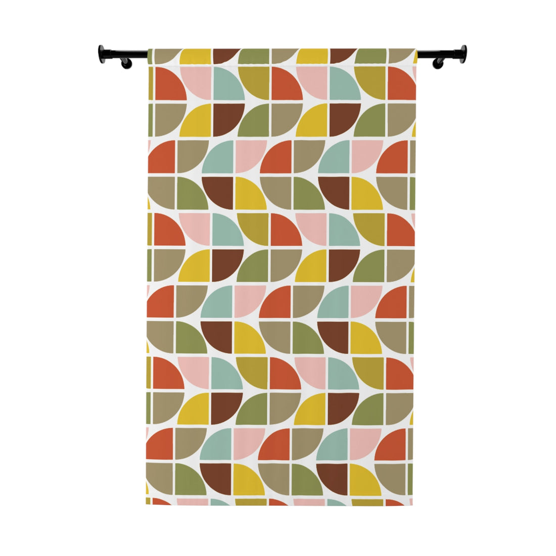 Kate McEnroe New York Retro Quarter Tile 70s Earth Tones Geometric Blackout CurtainWindow Curtains71102768490877666219