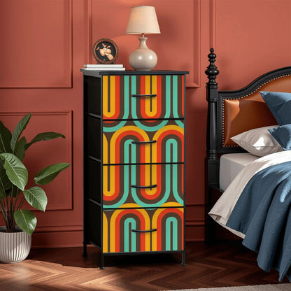 Kate McEnroe New York Retro Rainbow Arch Stripe Retro Hippie Boho 4 Drawer DresserDressersMqFSJP8r8g