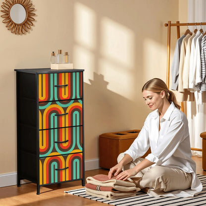 Kate McEnroe New York Retro Rainbow Arch Stripe Retro Hippie Boho 4 Drawer DresserDressersMqFSJP8r8g