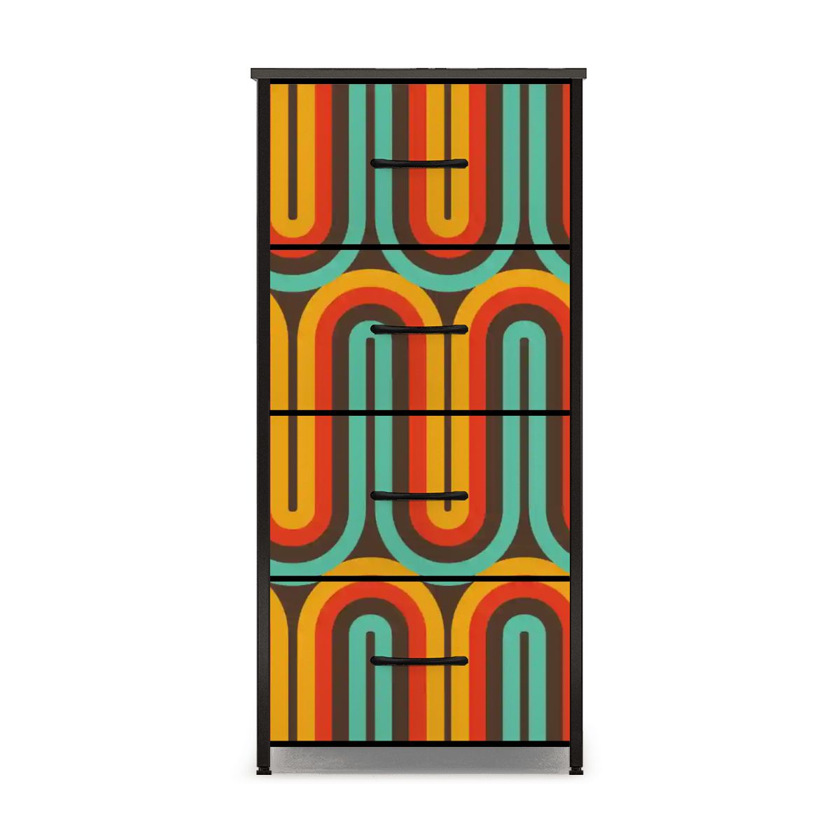 Kate McEnroe New York Retro Rainbow Arch Stripe Retro Hippie Boho 4 Drawer DresserDressersMqFSJP8r8g