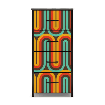 Kate McEnroe New York Retro Rainbow Arch Stripe Retro Hippie Boho 4 Drawer DresserDressersMqFSJP8r8g