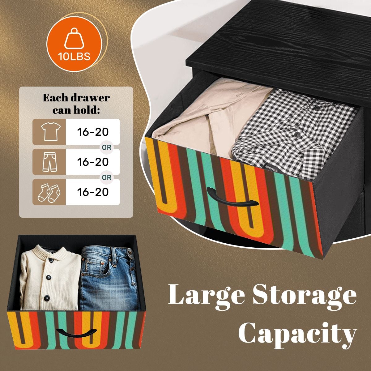 Kate McEnroe New York Retro Rainbow Arch Stripe Retro Hippie Boho 4 Drawer DresserDressersMqFSJP8r8g