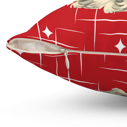 Kate McEnroe New York Retro Santa Christmas Throw Pillow, Mid Century Modern Starburst CushionHome Decor11853479113878608397