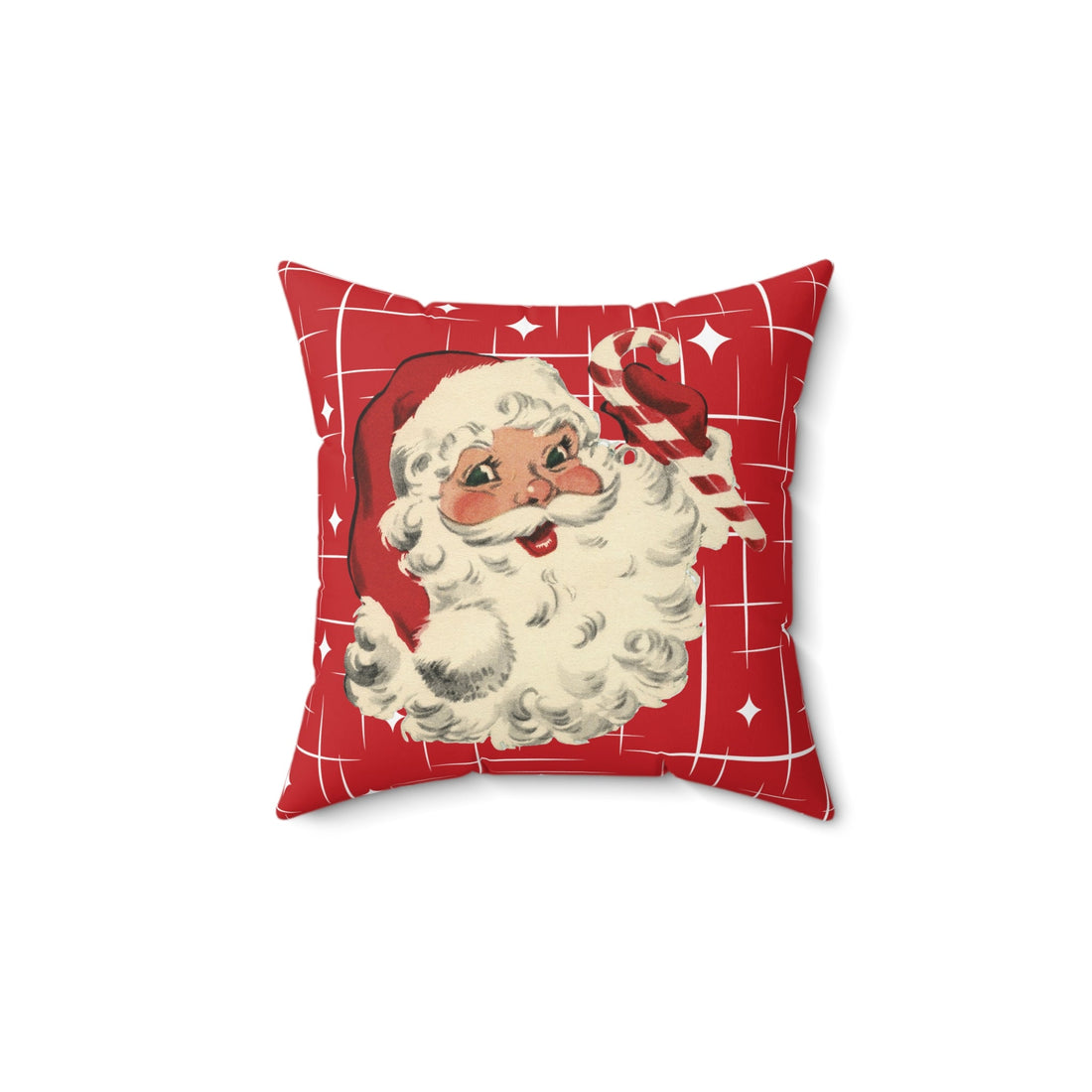 Kate McEnroe New York Retro Santa Christmas Throw Pillow, Mid Century Modern Starburst CushionHome Decor29066017373712228985