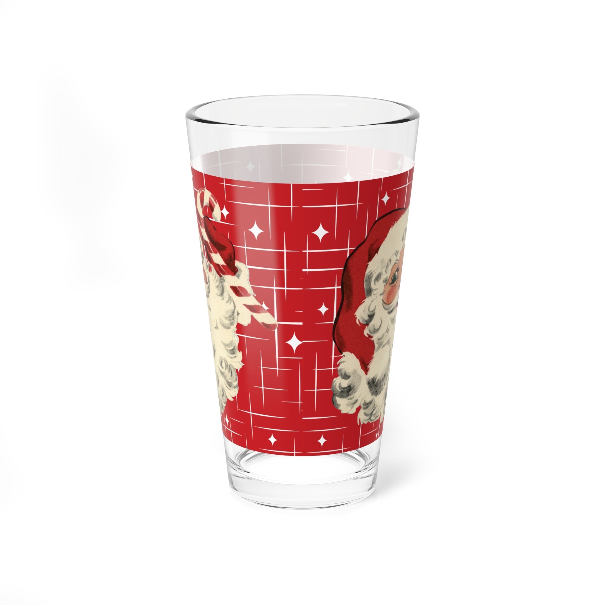 Kate McEnroe New York Retro Santa Pint Glass, Mid Century Christmas Barware, Vintage Holiday DrinkwarePint Glasses81286661554440552715