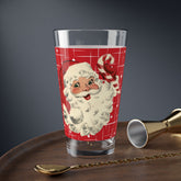 Kate McEnroe New York Retro Santa Pint Glass, Mid Century Christmas Barware, Vintage Holiday DrinkwarePint Glasses81286661554440552715