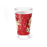Kate McEnroe New York Retro Santa Pint Glass, Mid Century Christmas Barware, Vintage Holiday DrinkwarePint Glasses81286661554440552715