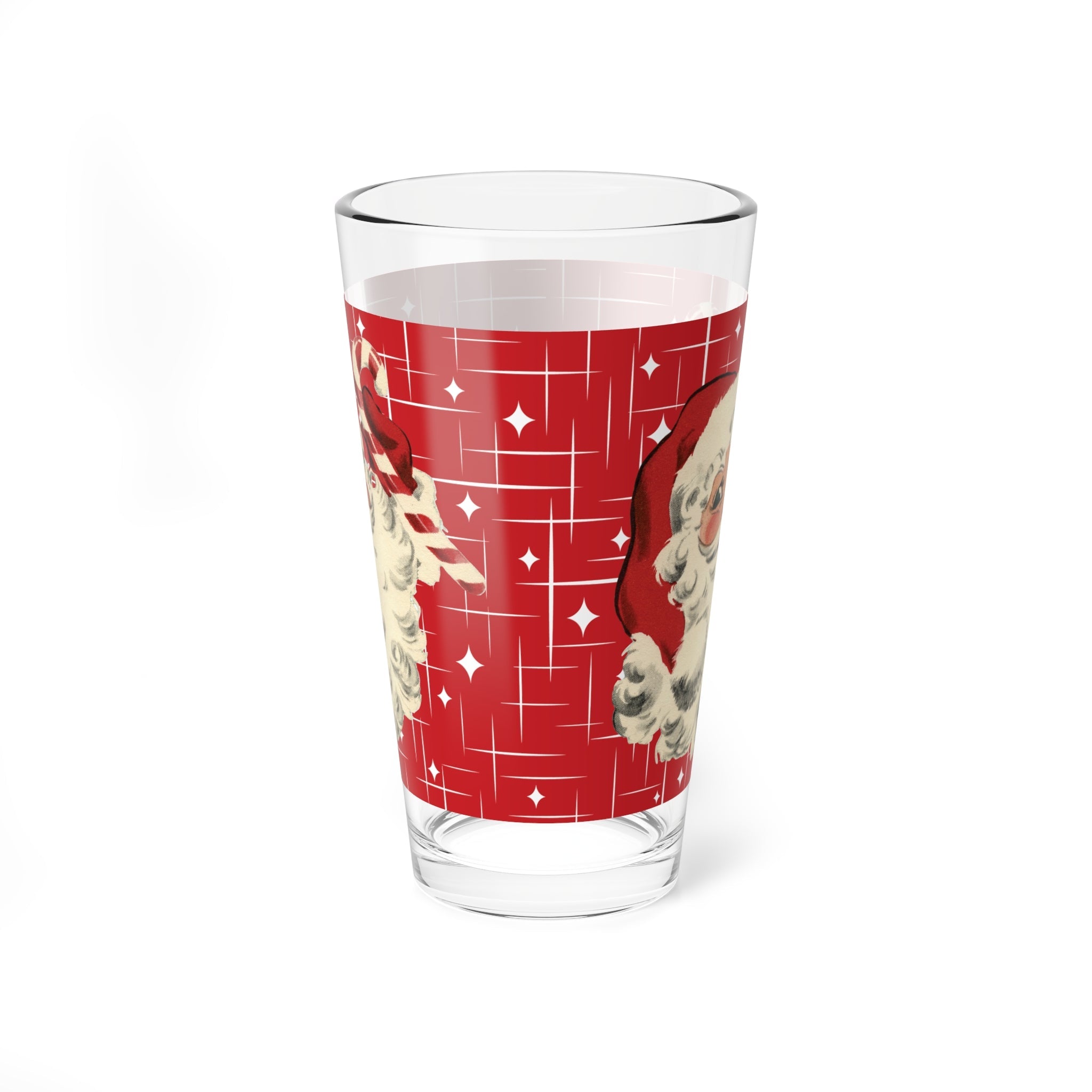 Kate McEnroe New York Retro Santa Pint Glass, Mid Century Christmas Barware, Vintage Holiday DrinkwarePint Glasses81286661554440552715