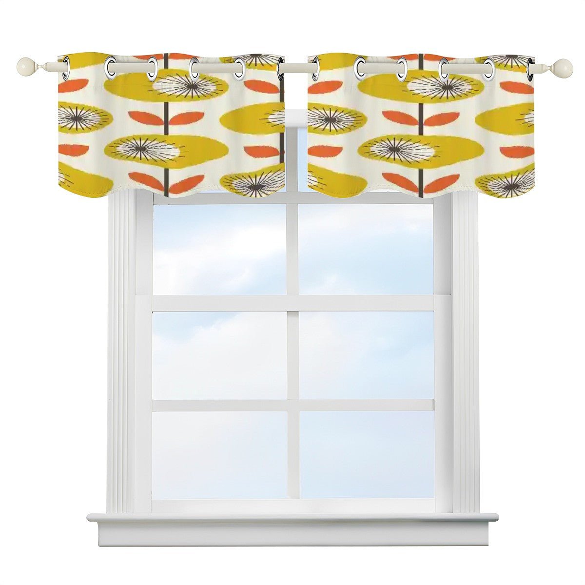 Kate McEnroe New York Retro Scandinavian Danish Modern Window Valance, Mid Century Modern Atomic Era Accent CurtainValancesx0LqpFlzGk