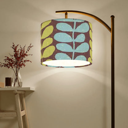 Kate McEnroe New York Retro Scandinavian Floral Arc Floor Lamp, Mid Century Modern Yellow Blue Leaf Accent LightFloor LampsDALiToYzgG