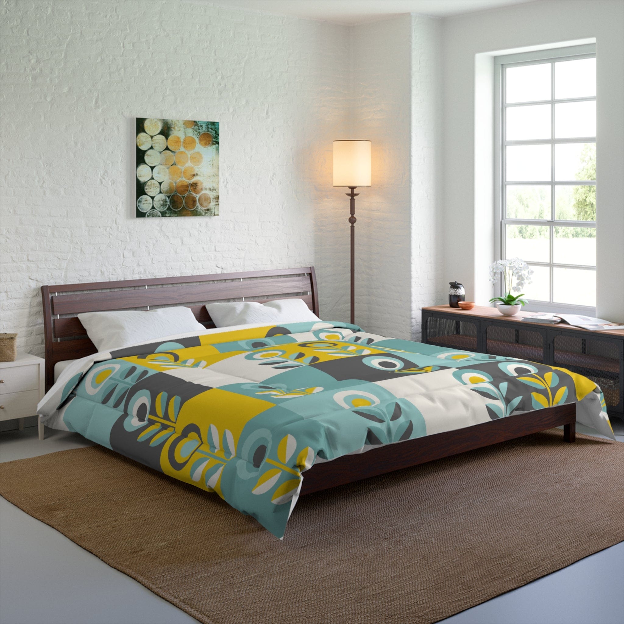 Kate McEnroe New York Retro Scandinavian Floral Comforter Comforters 104&quot; × 88&quot; 82938311716661821079