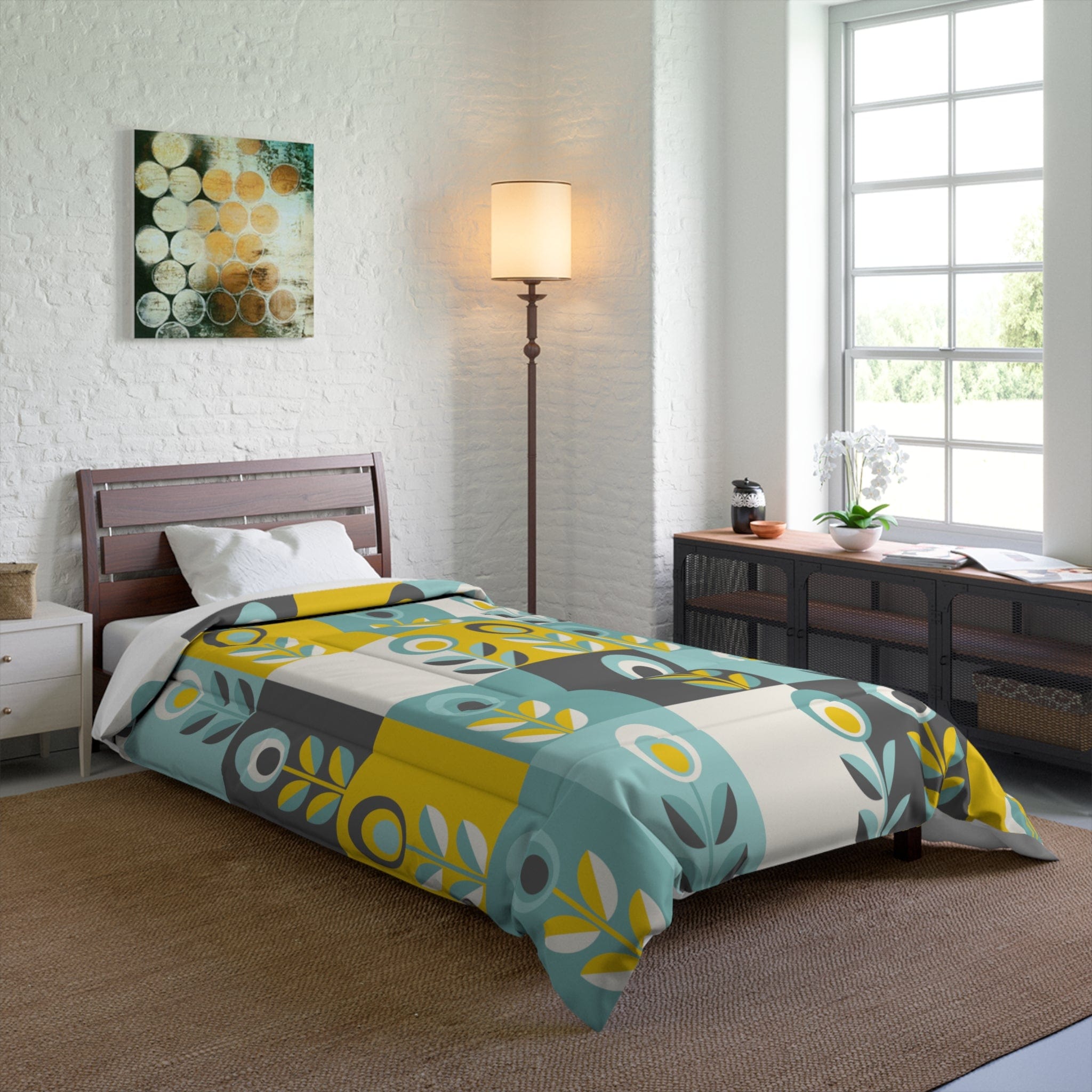 Kate McEnroe New York Retro Scandinavian Floral ComforterComforters14879779517739223313