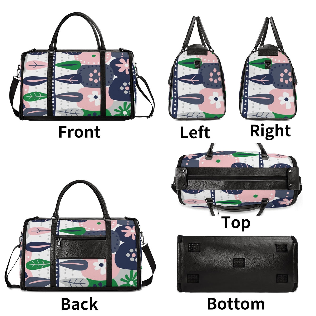 Kate McEnroe New York Retro Scandinavian Floral Duffel Bag, Mid Century Modern Foldable Weekender, Mod Carry - OnDuffel BagsNKQKK08N - 1