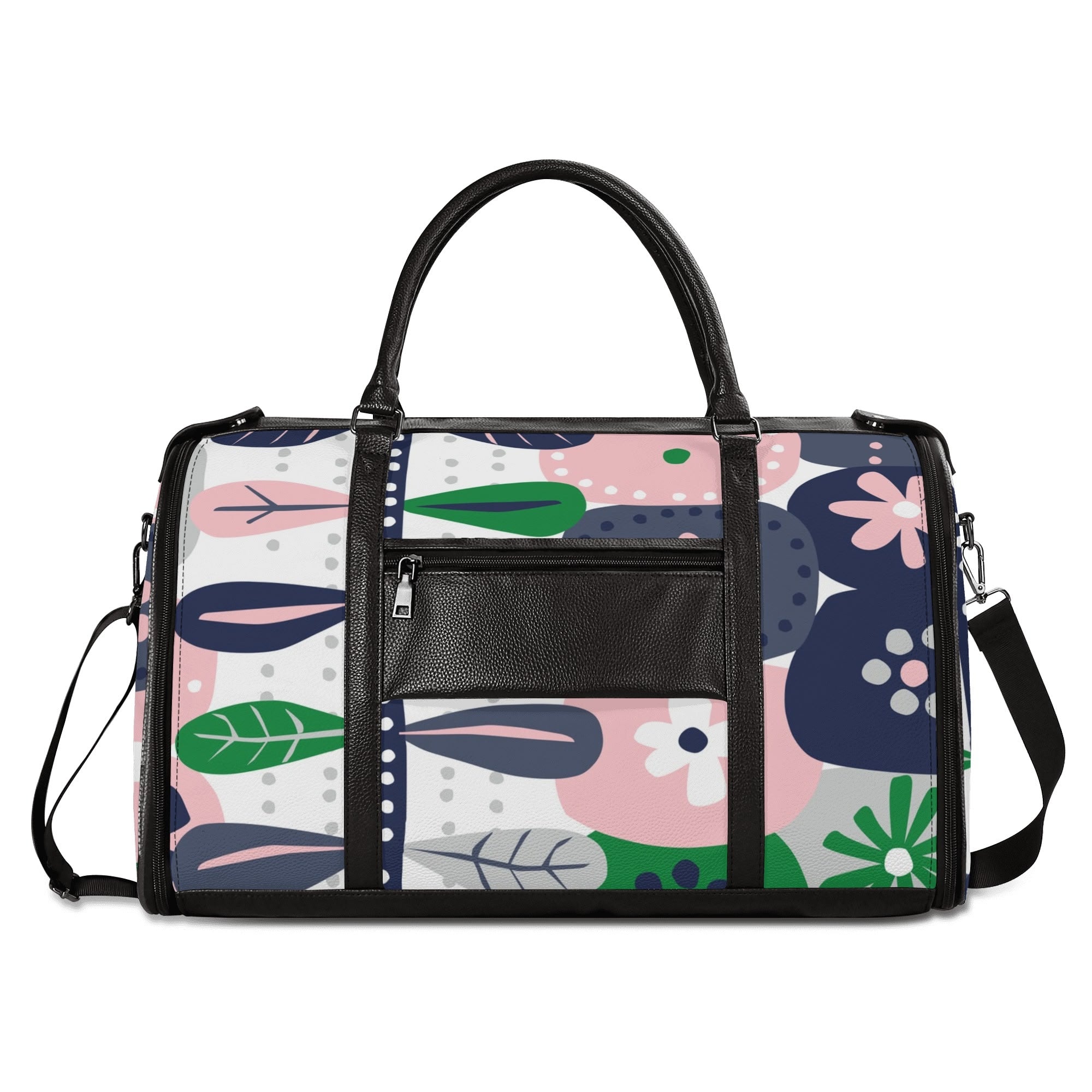 Kate McEnroe New York Retro Scandinavian Floral Duffel Bag, Mid Century Modern Foldable Weekender, Mod Carry - OnDuffel BagsNKQKK08N - 2